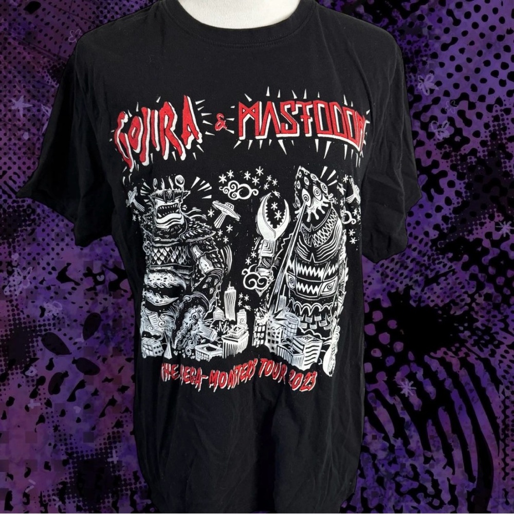 black Gojira and Mastodon tour tee